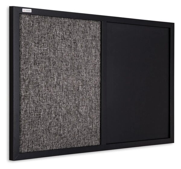 Tabule COMBI černá magnetická a textilní tabule 60x40 cm v dřevěném lakovaném rámu, TMK64_0004