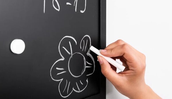 Tabule COMBI černá magnetická a textilní tabule 60x40 cm v dřevěném lakovaném rámu, TMK64_0004