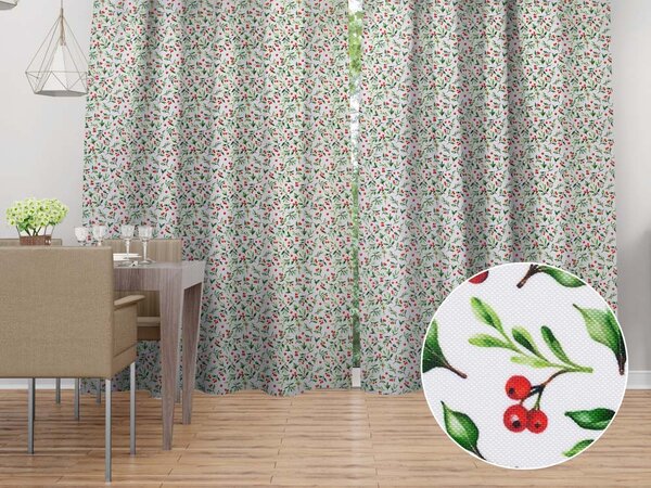 Biante Dekorační závěs TF-111 Jeřabiny na bílém 140x140 cm