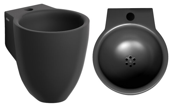 Clou Flush umyvadlo 31.5x27 cm kulatý klasický černá matný CL/03.12060