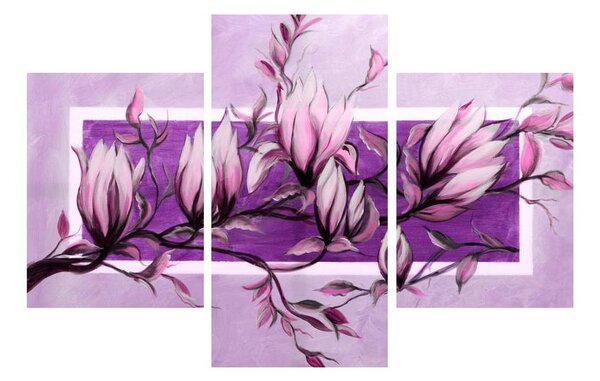 Obraz růžových květů (90x60 cm)