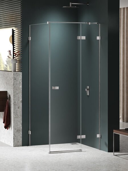 New Trendy Avexa Nickel Brushed sprchový kout 90x90 cm čtvercový nikl kartáčovaný/průhledné sklo EXK-8509