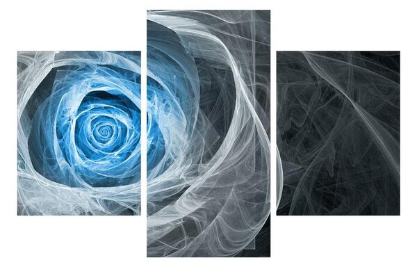 Abstraktní obraz modré růže (90x60 cm)