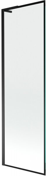 Mexen Next L, 1-křídlová vanová zástěna 60 x 150 cm, 6mm čiré sklo-černý vzor, ​​černý profil, 895-060-000-03-70-70