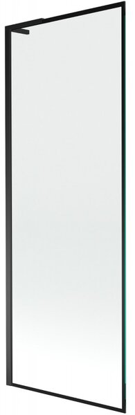 Mexen Next L, 1-křídlová vanová zástěna 70 x 150 cm, 6mm čiré sklo-černý vzor, ​​černý profil, 895-070-000-03-70-70
