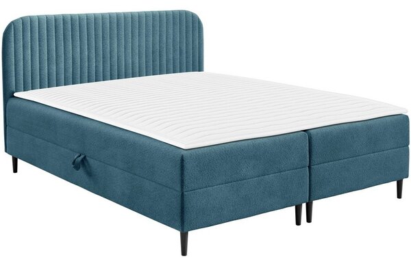 Kontinentální manželská postel 180x200 NEWSOMS 1 - modrá + topper ZDARMA