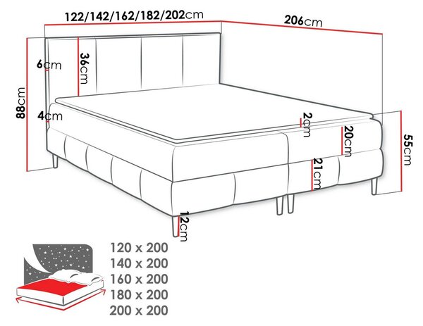 Hotelová manželská postel 160x200 NEWSOMS 2 - béžová + topper ZDARMA