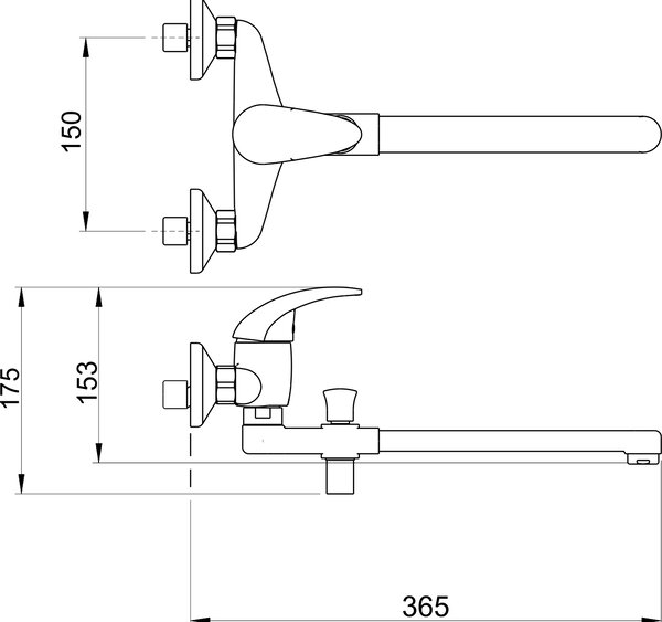 Novaservis Titania Iris vanová baterie na stěnu chrom 92032/1,0