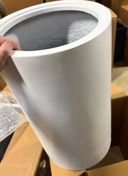 Kulatý květináč ESTRA, výška 60 cm, bílý mat, outlet