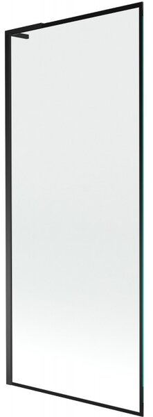 Mexen Next L, 1-křídlová vanová zástěna 80 x 150 cm, 6mm čiré sklo-černý vzor, ​​černý profil, 895-080-000-03-70-70