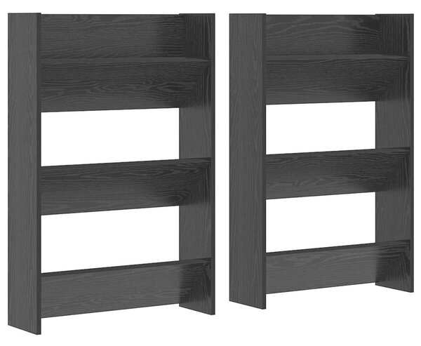 Skříň na obuv 2 ks 60 x 18 x 90 cm Kompozitní dřevo Černý dub