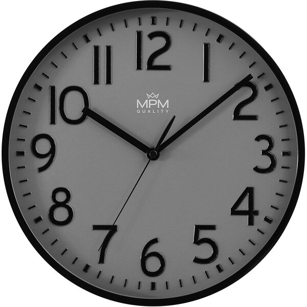 MPM Nástěnné černo-šedé elegatní hodiny MPM Naxer - B E01.4505.92