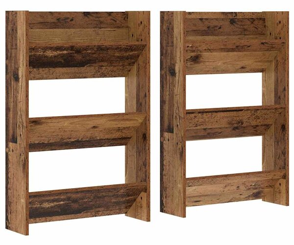 Skříň na obuv 2 ks 60 x 18 x 90 cm Kompozitní dřevo Staré dřevo