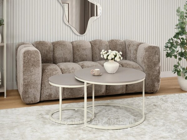 Set konferenčních stolků JACEK - béžový / krémový