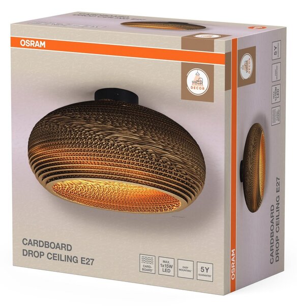 Dekorativní stropní svítidlo Cardboard Kapka E27 hnědé