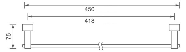 Novaservis - Držák ručníků 450 mm Titania Anet chrom, 66327,0