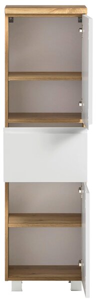 MIDI SKŘÍŇKA, dub wotan, bílá, 40/130/35 cm Held - Úzké skříňky do koupelny, Online Only