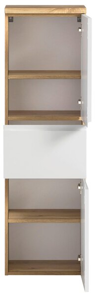 MIDI SKŘÍŇKA, dub wotan, bílá, 40/130/35 cm Held - Úzké skříňky do koupelny, Online Only