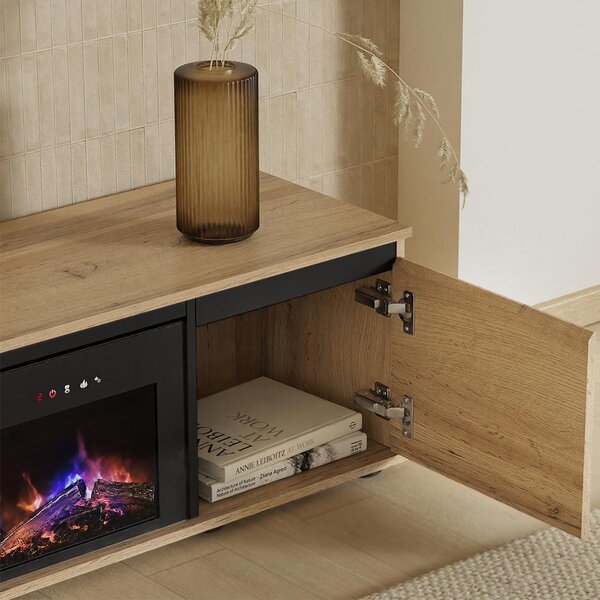 Obklad krbu Vicco Evina Dub/Černá 160 x 39 cm, Model 62637