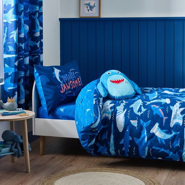 Modré dětské povlečení do postýlky 120x150 cm Jawsome Shark – Catherine Lansfield
