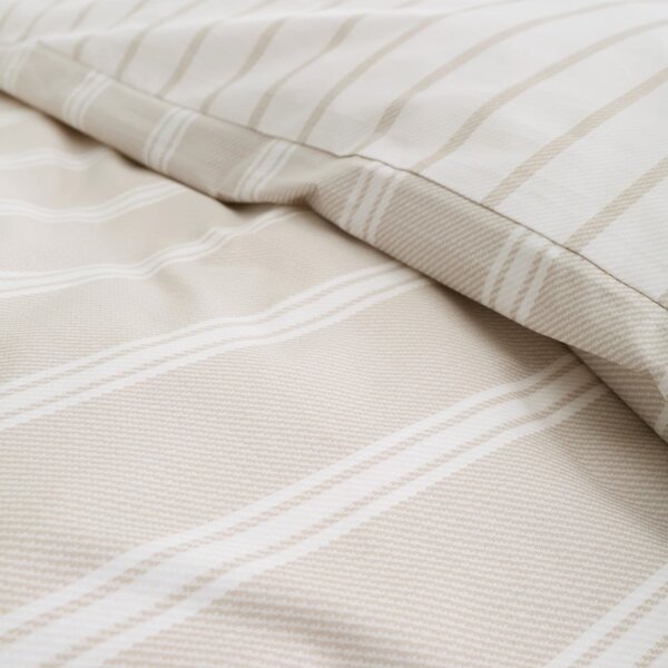 Béžové bavlněné prodloužené povlečení na dvoulůžko 230x220 cm Ashford Stripe – Bianca