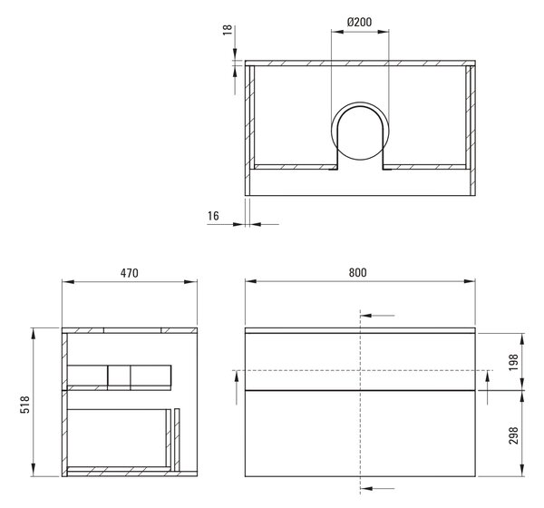 Deante Prizma umyvadlo se skříňkou a deskou 80 cm béžová SDKB8SAU6B