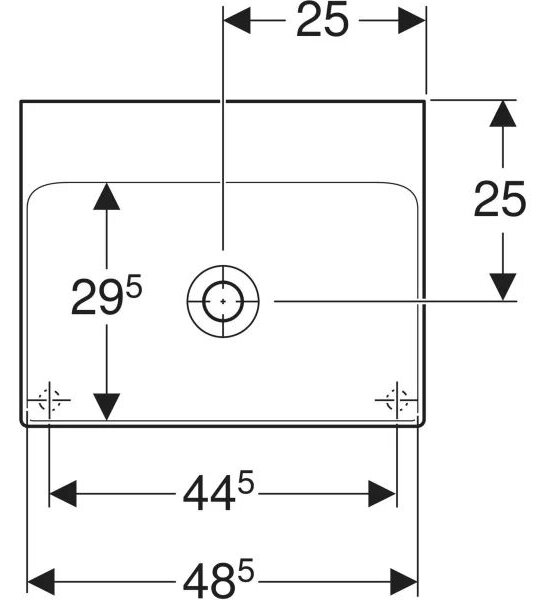 Geberit One umyvadlo 50x41 cm obdélníkový na pult bílá lesk 505.031.01.6