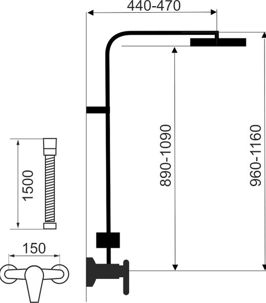 Novaservis Sprchové soupravy - Sprchová souprava s termostatem, spodní připojení sprchy, chrom, SET069/TER,0