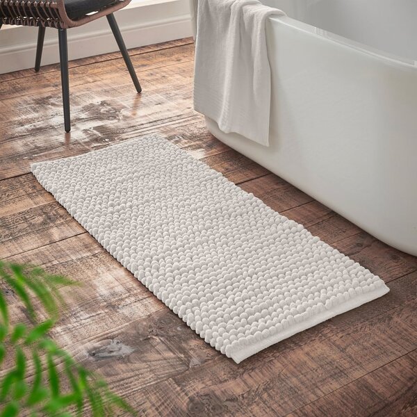 Bílá koupelnová předložka 50x120 cm Aspen Bobble – Bianca