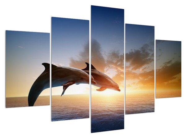 Obraz delfínů (150x105 cm)