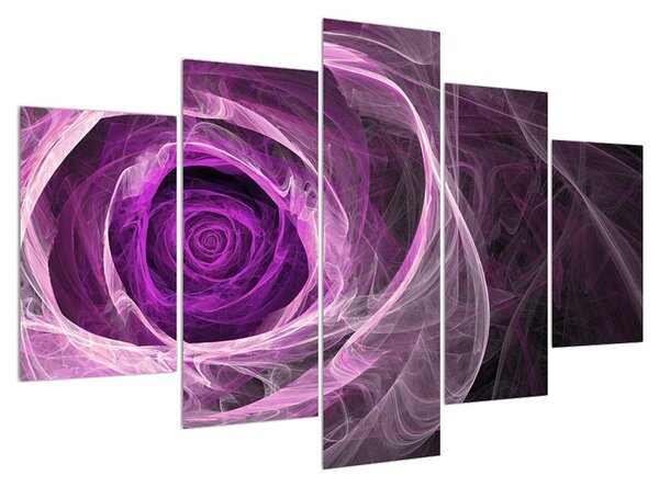 Moderní obraz fialové růže (150x105 cm)