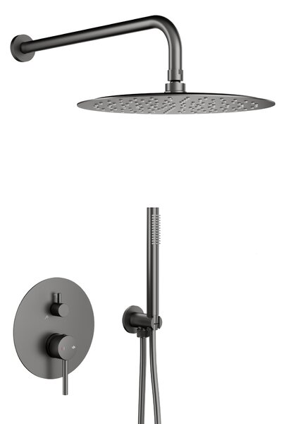 KFA Armatura Moza Gun Metal Grey sprchová sada pod omítku s dešťovou sprchou grafitová 5039-501-61