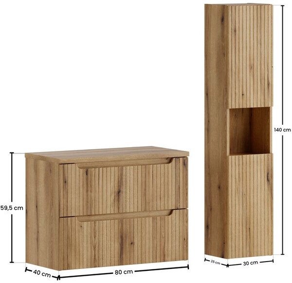 Sada skříňka Comad Nova Coast Evoke NOVA COAST EVOKE 82-80-40-2S, skříňka Comad Nova Coast Evoke NOVA COAST EVOKE 80-30-2D, NOVA OAK A 89-80