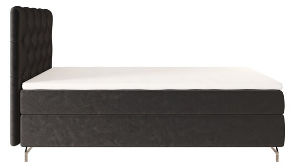 Čalouněná boxspringová postel 120x200 ADRIA 2 - tmavě šedá