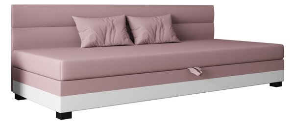 Jednolůžková čalouněná postel 90x195 NALINDA BIZ 2 - růžová / bílá