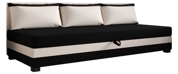 Jednolůžková postel 120x195 ZAJDA BIZ 2 s úložným prostorem - černá / ecru