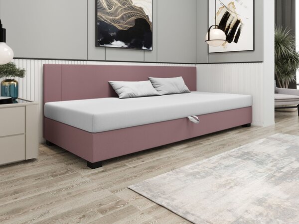 Čalouněná jednolůžková postel 80x195 ARIADNA BIZ 1 - růžová / bílá