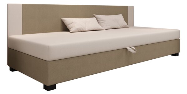 Čalouněná jednolůžková postel 80x195 ARIADNA BIZ 1 - hnědá / ecru