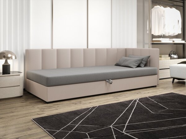 Jednolůžková postel 90x195 MANKA PLUS 1 - světle šedá / ecru