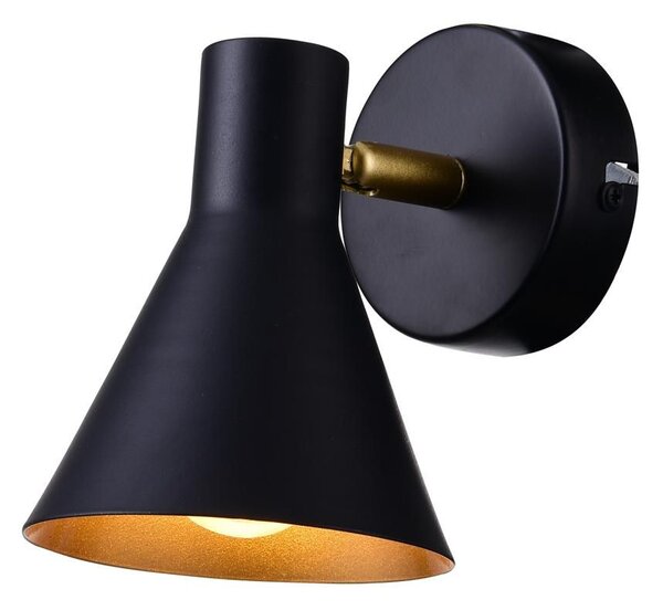 Nástěnné osvětlení v loftovém stylu LESS - 1xE14, 40W, černé / zlaté