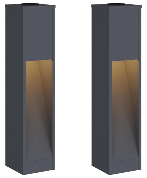 Solární LED osvětlení cesty 2 pcs Teplá bílá 18 x 18 x 80 cm