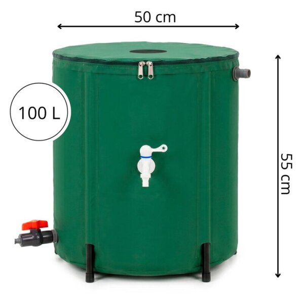 Skládací nádrž na dešťovou vodu 100 l SPRINGOS GA0270 zelená