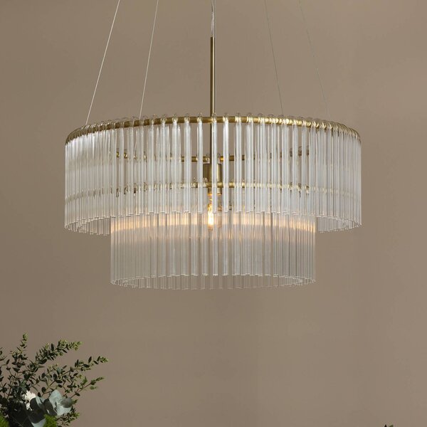 Globen Lighting závěsné světlo HOOK 60, sklo, transparentní, stmívatelný, Čirá / transparetní, Obývací pokoj / jídelna, Sklo, Design