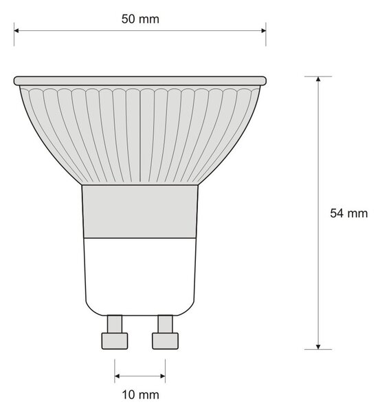 LED žárovka - GU10, 3W, 3000K (teplá bílá)
