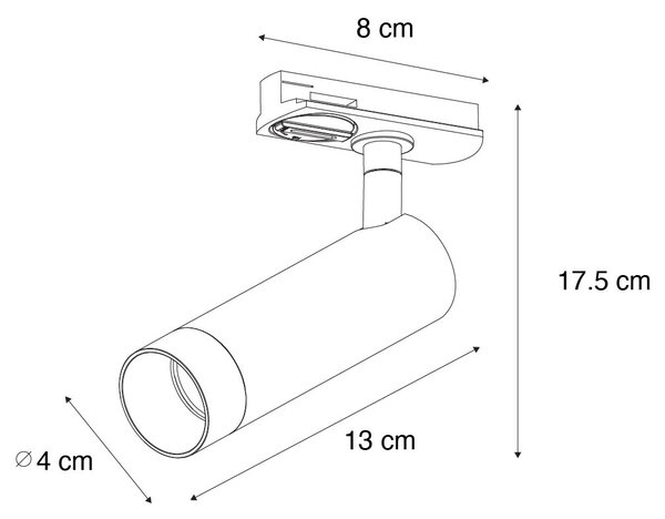 Moderní bodové světlo tmavě bronzové pro 1-fázový kolejnicový systém 35 mm - Iconic Jeana Luxe