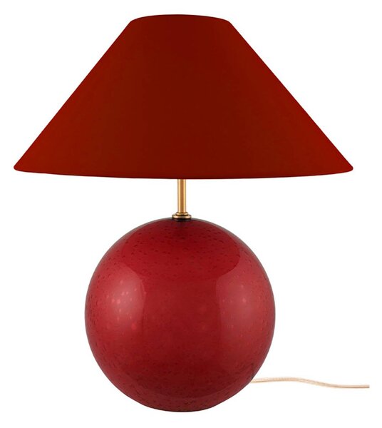 Globen Lighting stolní lampa IRIS, tmavě červená, výška 39 cm, Červená, Obývací pokoj / jídelna, Textil / tkanina / hedvábí, Vintage