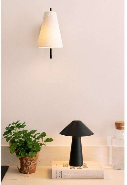 Globen Lighting Akumulátorová stolní lampa Cannes, černá 26 cm IP44, stmívatelný, Černá, Obývací pokoj / jídelna, Plast, Skandinávský