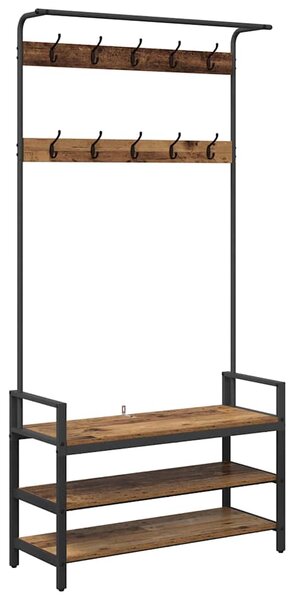 Věšák na kabáty Staré dřevo 95 x 34 x 184 cm Kompozitní dřevo