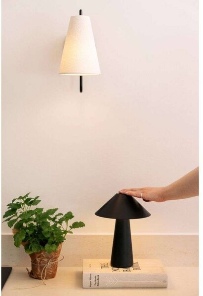 Globen Lighting Akumulátorová stolní lampa Cannes, černá 26 cm IP44, stmívatelný, Černá, Obývací pokoj / jídelna, Plast, Skandinávský