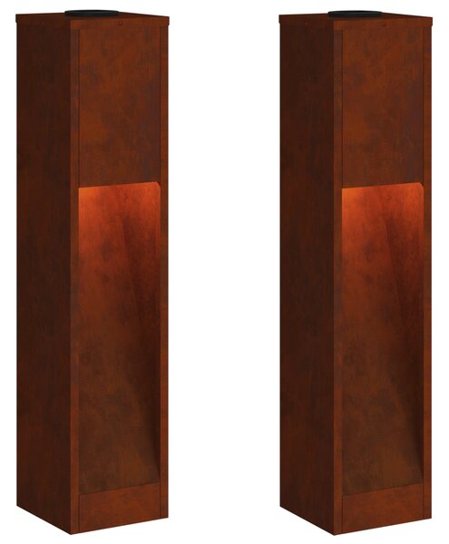 Solární LED osvětlení cesty 2 pcs Teplá bílá 18 x 18 x 80 cm